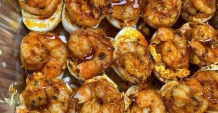 Cajun shrimp deviled eggs