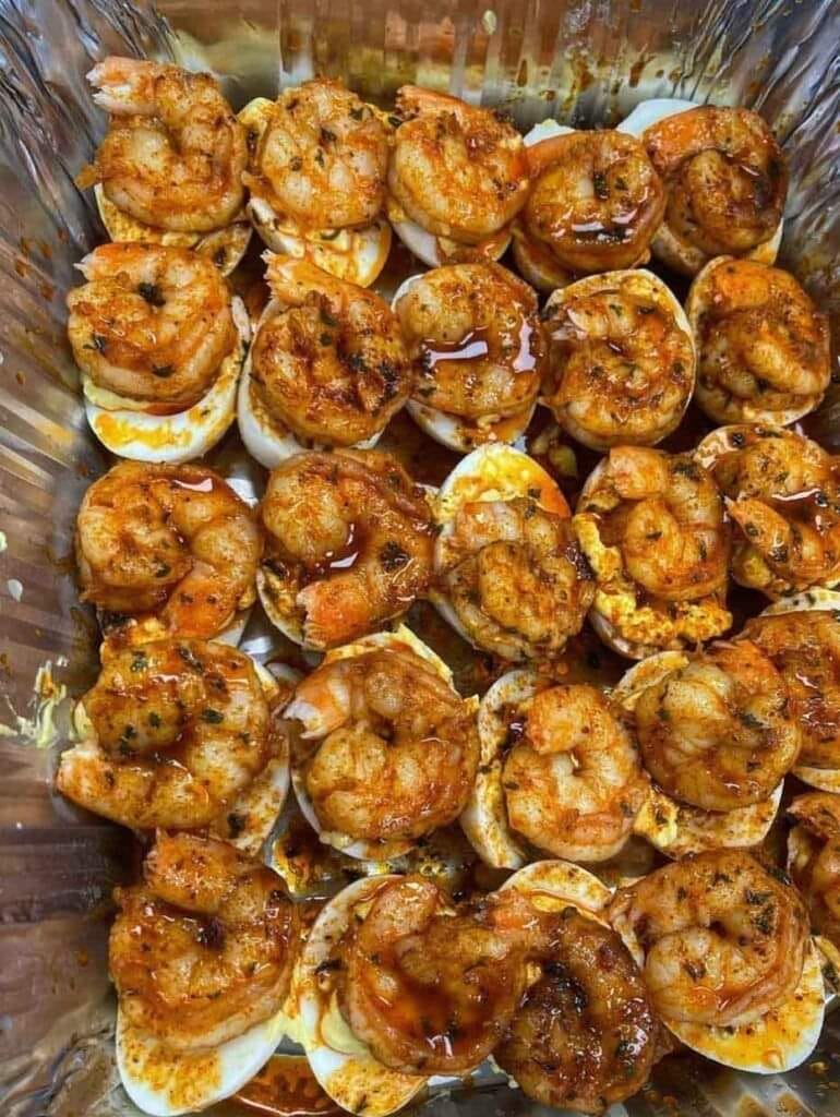 Cajun shrimp deviled eggs