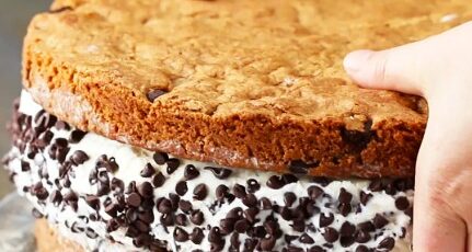 Giant cookie ice cream sandwich