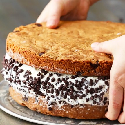 Giant cookie ice cream sandwich