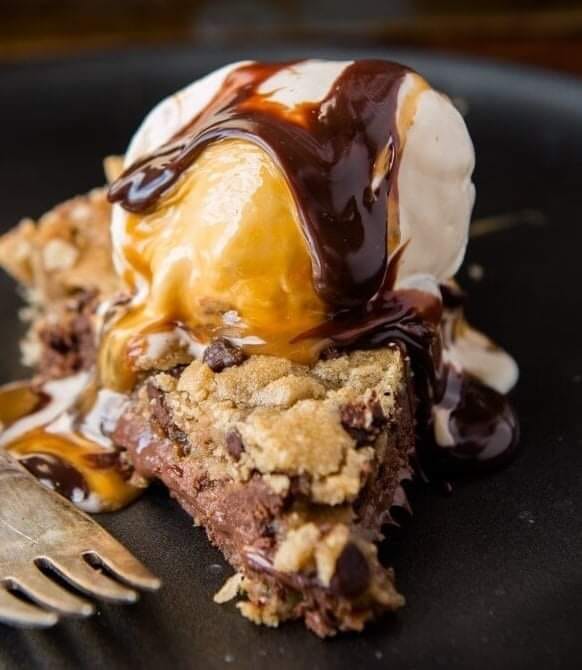 Nutella dulce de leche chocolate chip cookie pie