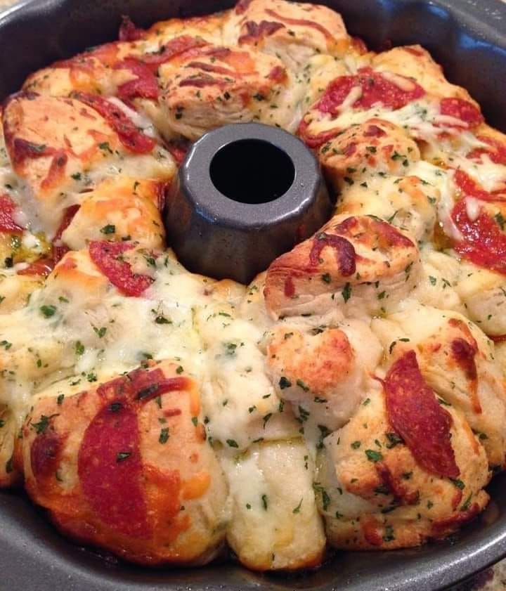 Pull apart pizza bread for family weekend dinner