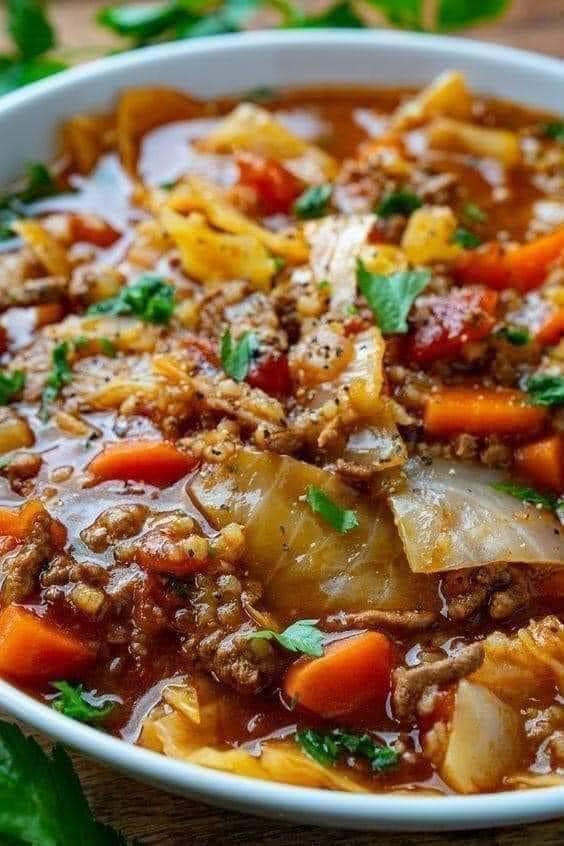 Quick cabbage roll soup
