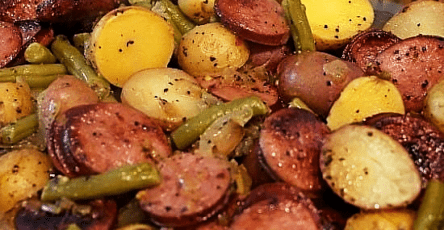Sausage green bean potato casserole