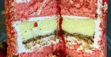 Strawberry shortcake cheesecake cake