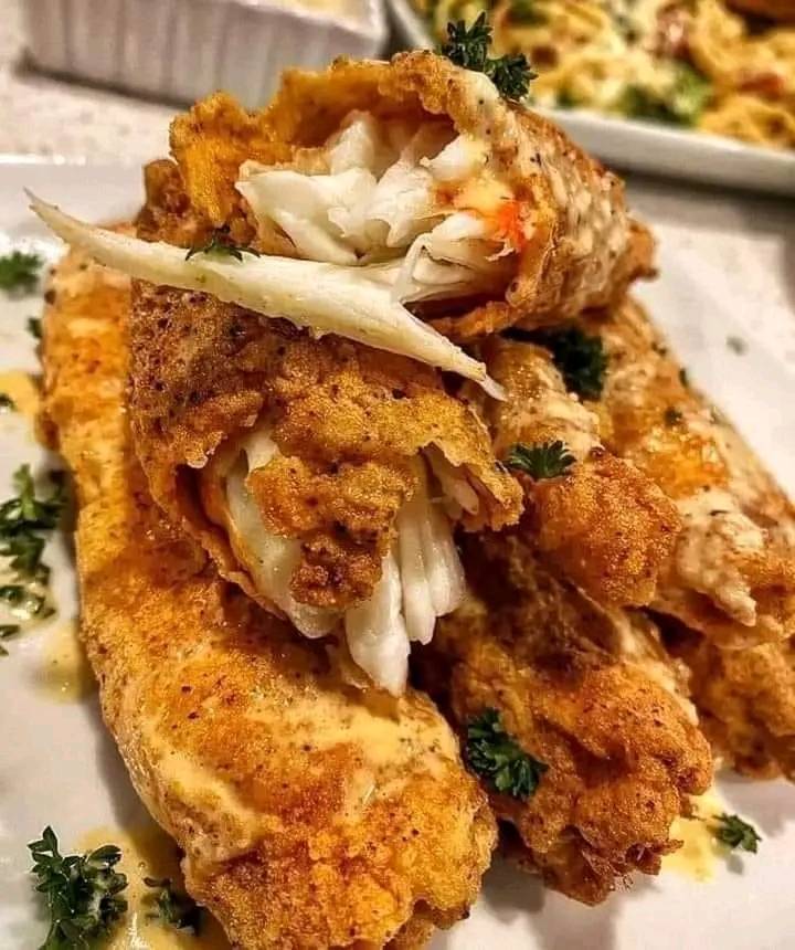 Fried king crab legs