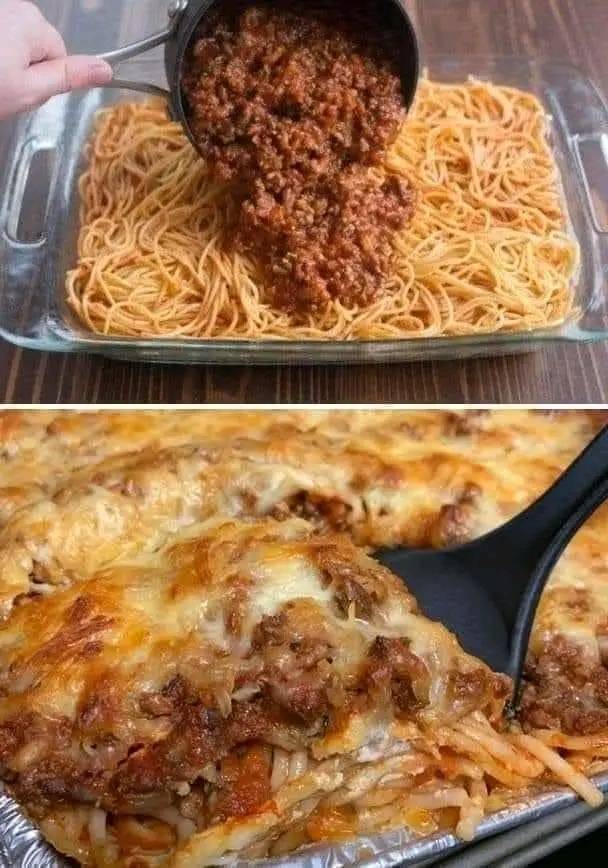 Loaded oven spaghetti