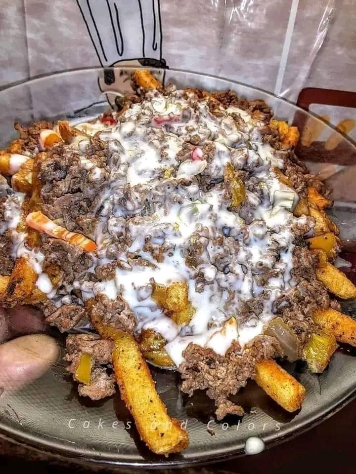 Philly steak chees fries