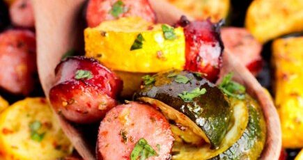 Roasted veggies and sausage
