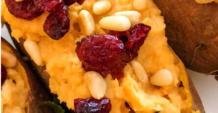 Vegan stuffed coconut sweet potatoes