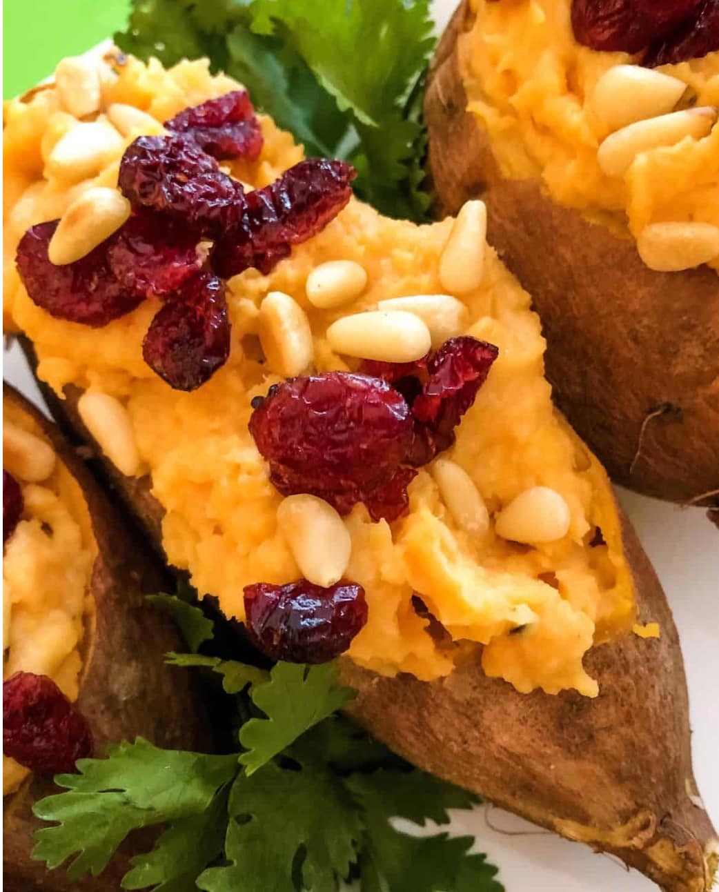 Vegan stuffed coconut sweet potatoes