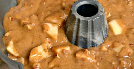 Apple cake with chunks of fresh