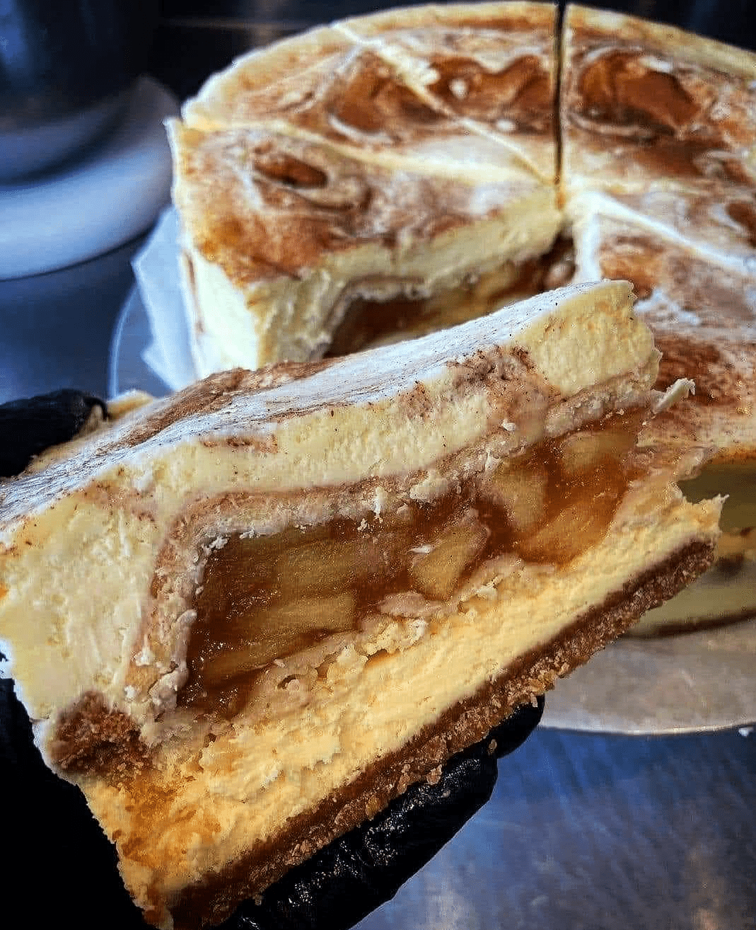Apple pie stuffed cheesecake
