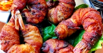Bbq bacon wrapped shrimp