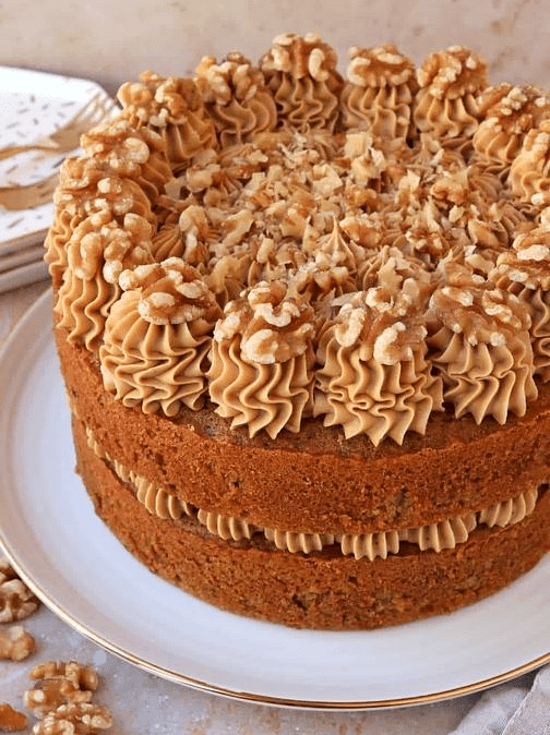 Coffee & walnut cake