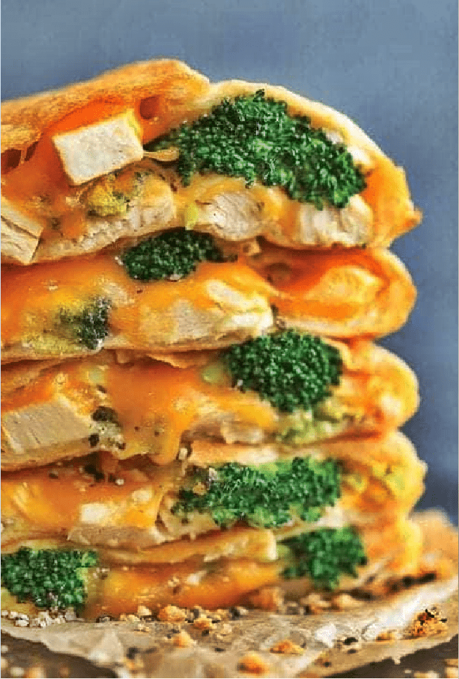 Cheesy chicken and broccoli pockets