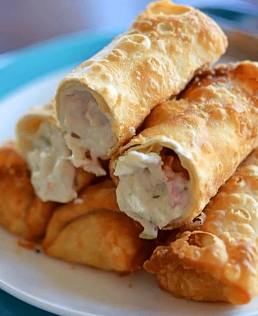 Crab rangoon egg rolls