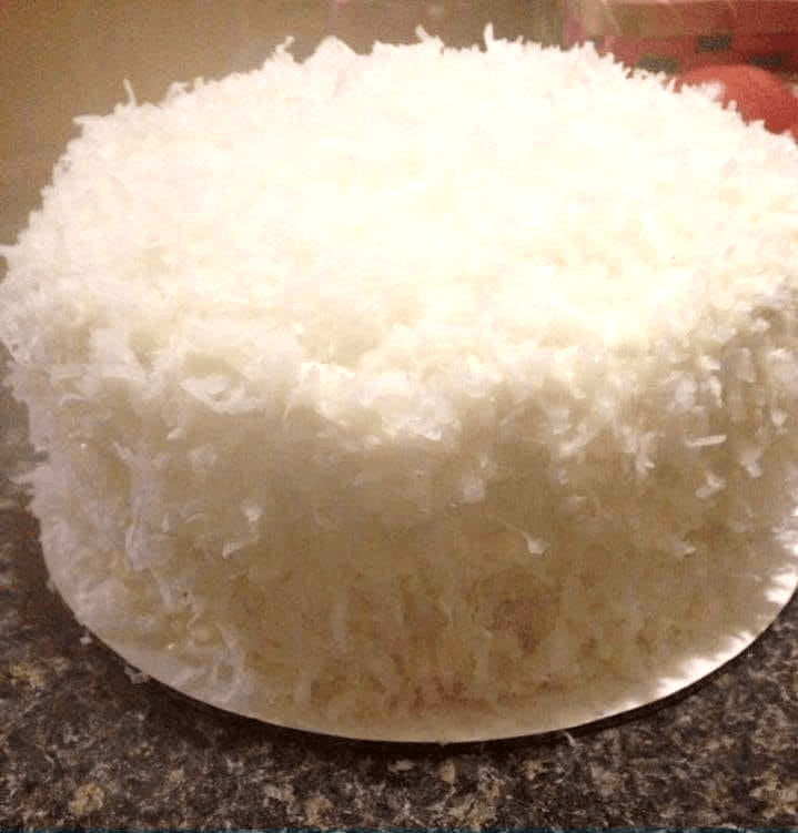 Homemade coconut cake