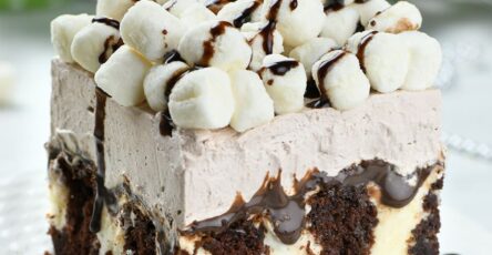 Hot chocolate poke cake