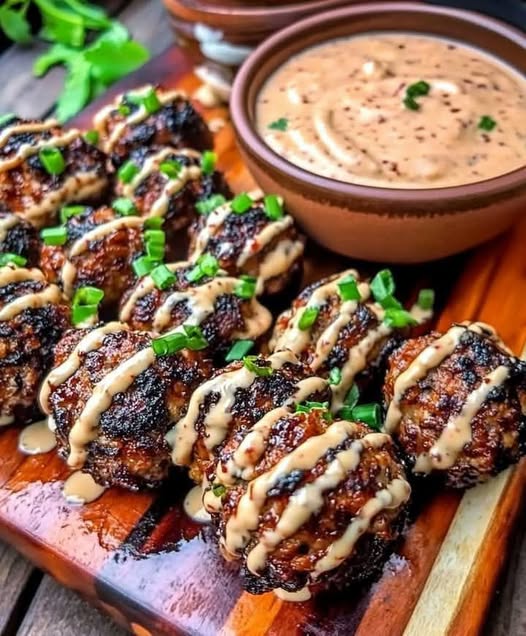 Juicy korean bbq meatballs with spicy mayo kick