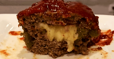 Mashed potato stuffed meatloaf squares