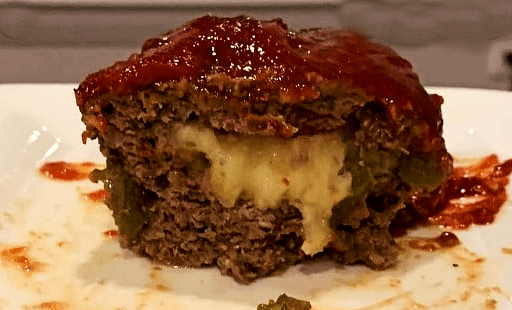 Mashed potato stuffed meatloaf squares