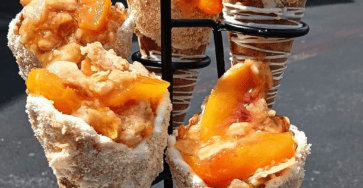 Peach cobbler cones