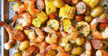 Sheet pan shrimp boil