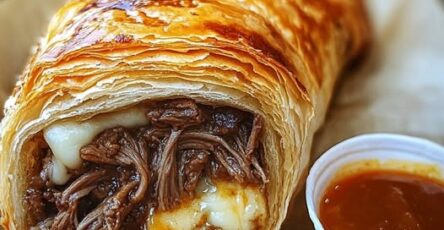 Shredded beef & cheese pastry rolls