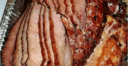 Smoked ham with crown peach glaze!!!