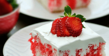 Strawberry jello poke cake