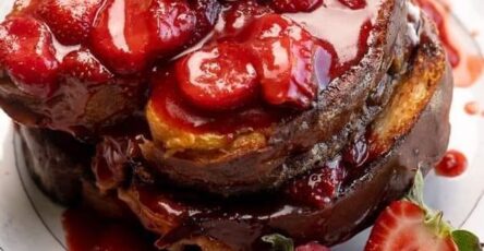 Strawberries and cream french toast
