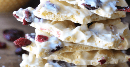 White chocolate cranberry bark