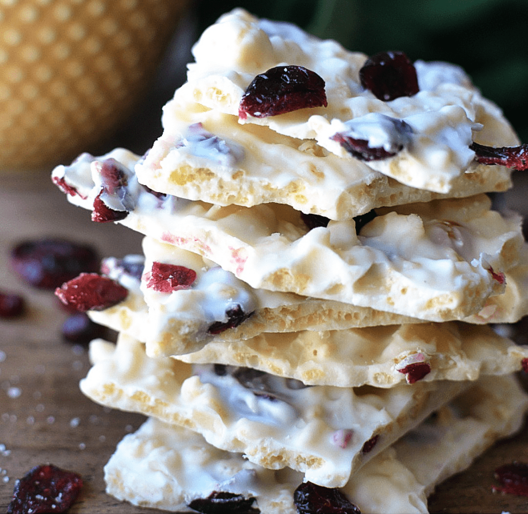 White chocolate cranberry bark