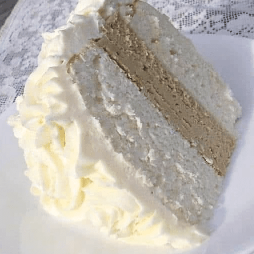 White almond wedding cake