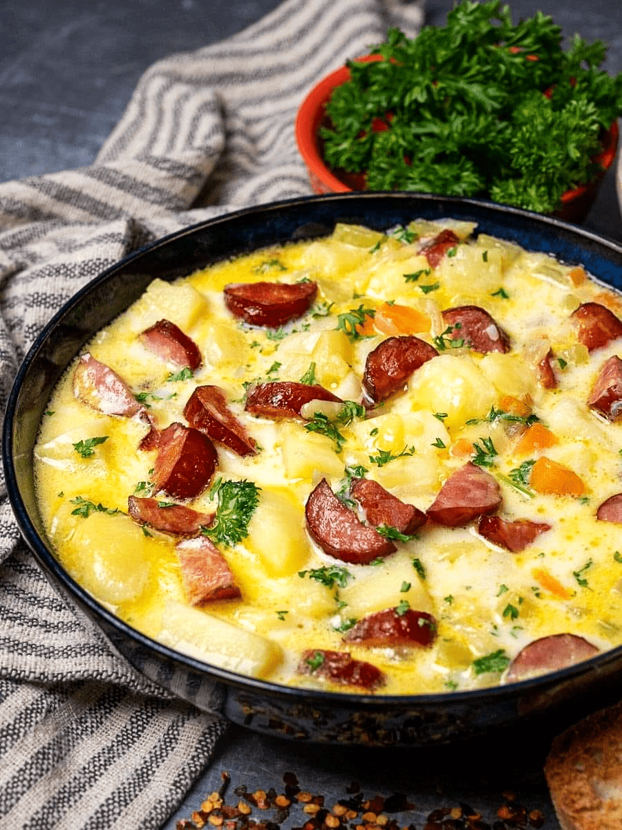 Soup with kielbasa and potatoes