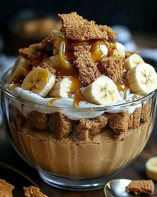 Best caramel biscoff banana pudding