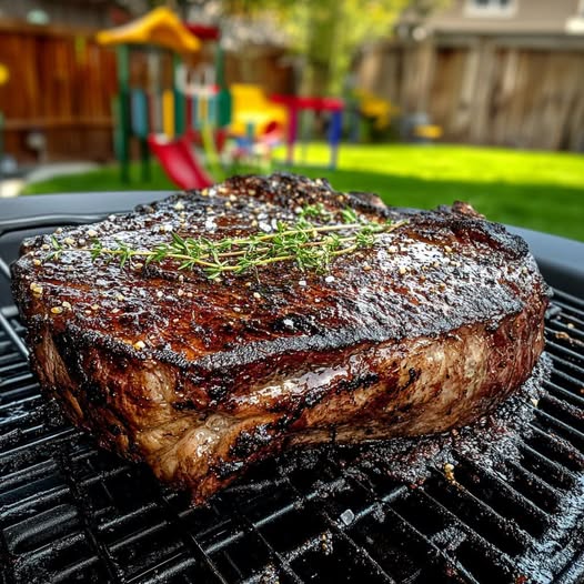 Cast iron seared ribeye steak