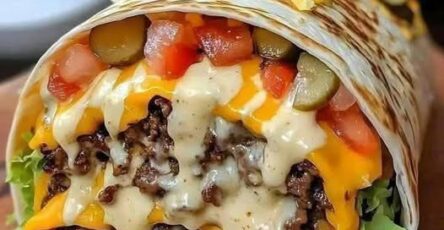 Cheeseburger burrito wrap