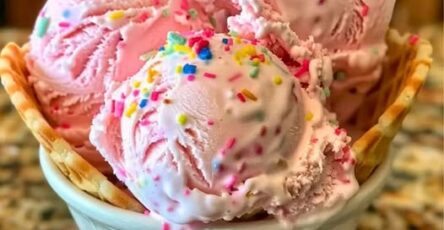 Homemade vanilla ice cream