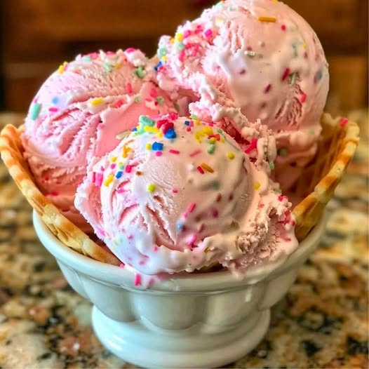 Homemade vanilla ice cream