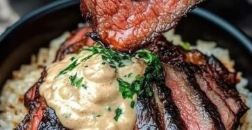 Korean bbq steak bowls with creamy sauce