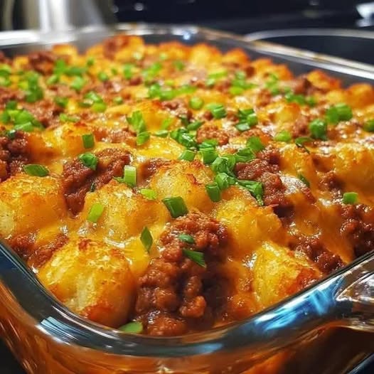 Sloppy joe tater tot casserole