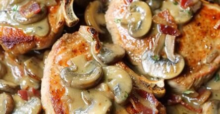 Bacon Mushroom Pork Chops