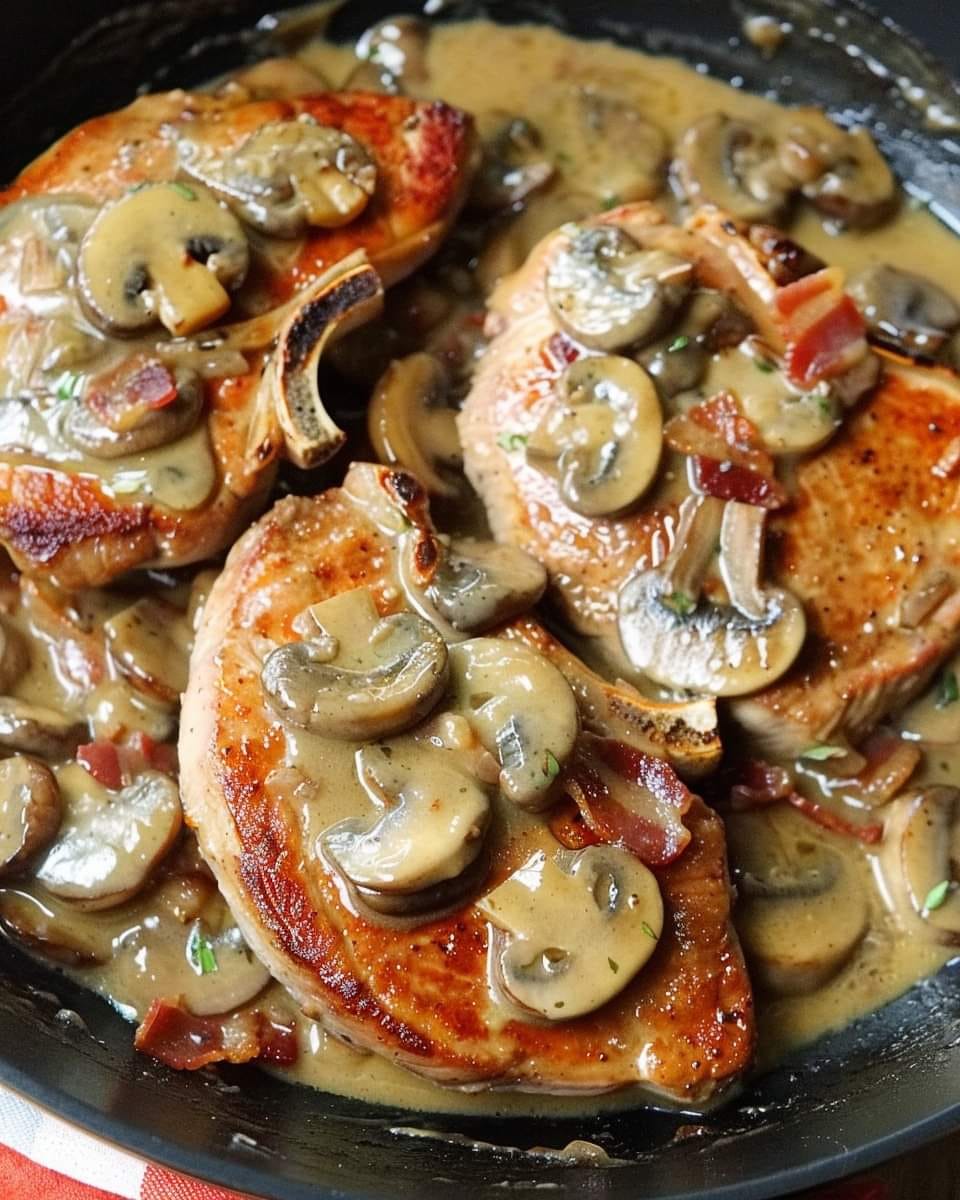 Bacon Mushroom Pork Chops