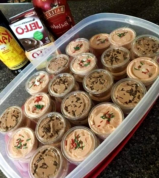 Christmas Chocolate Kahlua & Bailey’s Pudding Shots