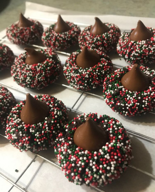 Christmas Chocolate Kiss Cookies