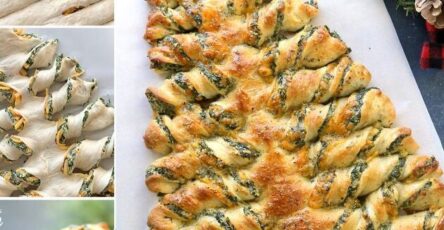 Christmas Tree Spinach Dip Breadsticks