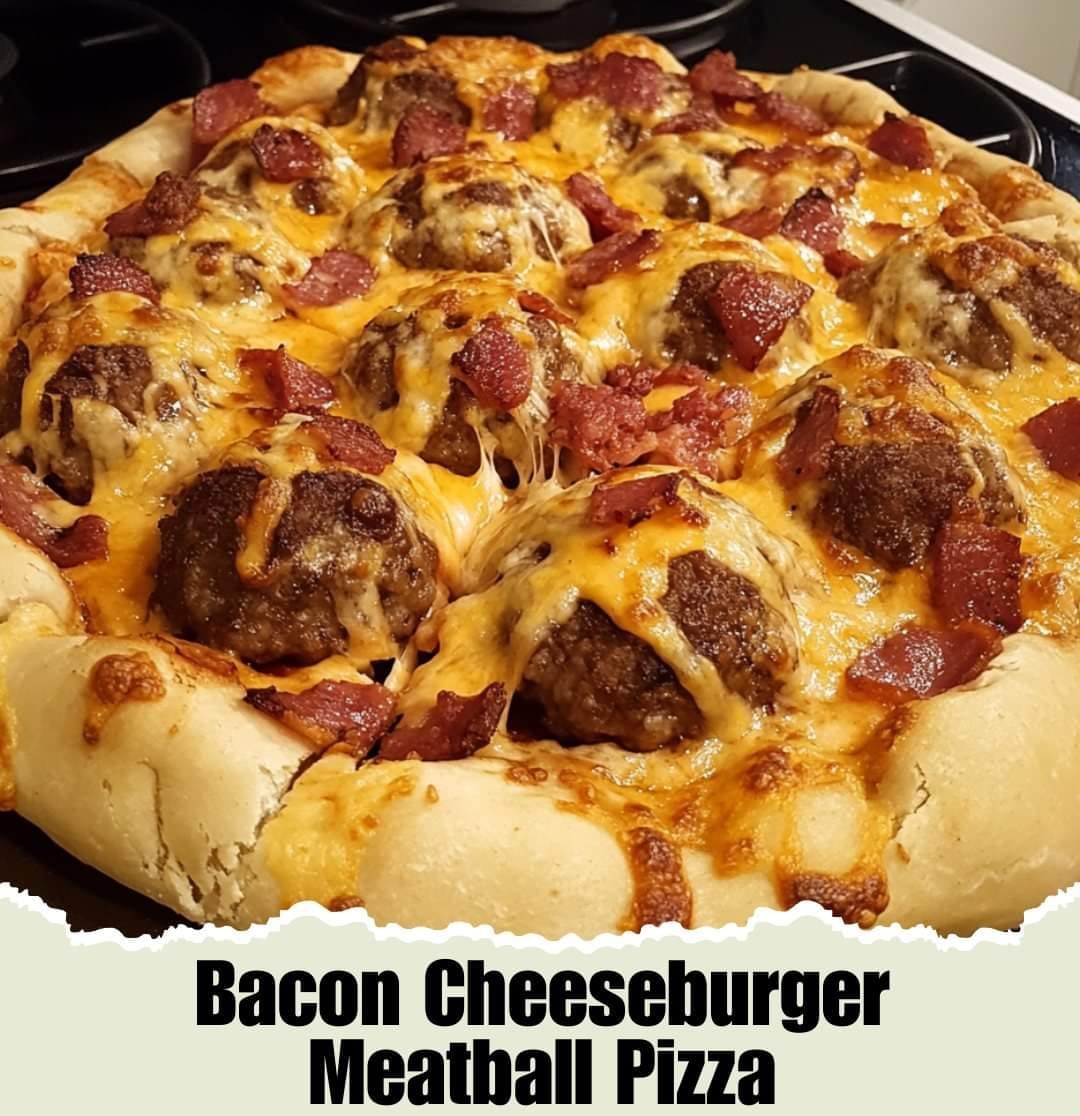 Bacon Cheeseburger Meatball Pizza