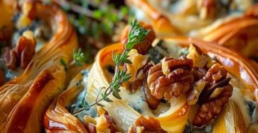 Blue Cheese, Walnut And Thyme Pull Apart Puff Pastry Twirl